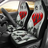 I Love Schnauzers Car Seat Covers (Silver Martin With Heart) 101819 - YourCarButBetter