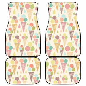 Ice Cream Cone Pattern Front And Back Car Mats 160830 - YourCarButBetter