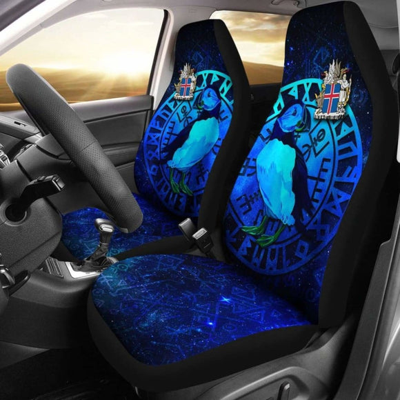 Iceland Car Seat Covers - Puffin And Vegvisir - 105905 - YourCarButBetter