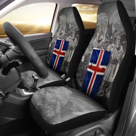 Iceland Flag Viking Coat Of Arms Car Seat Covers Amazing 105905 - YourCarButBetter