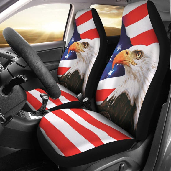 Iconic Eagle American Flag Car Seat Covers 211005 - YourCarButBetter