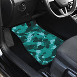 Iconic Teal Camouflage Car Floor Mats 210807 - YourCarButBetter