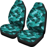 Iconic Teal Camouflage Car Seat Covers 210807 - YourCarButBetter