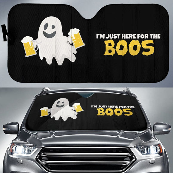 I’m Just Here For The Boos Funny Ghost Car Auto Sun Shades 212001 - YourCarButBetter