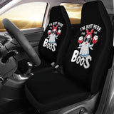 I’m Just Here For The Boos Funny Halloween Drinking Car Seat Covers 212001 - YourCarButBetter