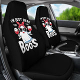 I’m Just Here For The Boos Funny Halloween Drinking Car Seat Covers 212001 - YourCarButBetter