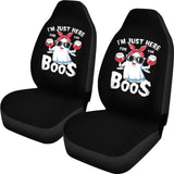 I’m Just Here For The Boos Funny Halloween Drinking Car Seat Covers 212001 - YourCarButBetter