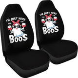 I’m Just Here For The Boos Funny Halloween Drinking Car Seat Covers 212001 - YourCarButBetter