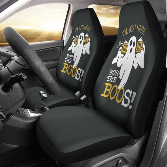 I’m Just Here For The Boos Funny Halloween Ghost Car Seat Covers 212001 - YourCarButBetter