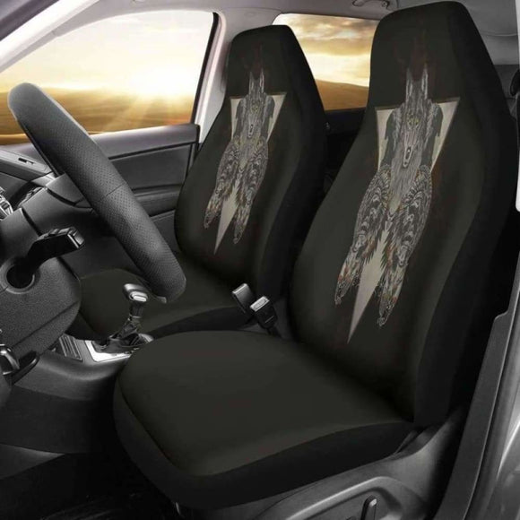 Indians Wolf Skull Car Seat Covers 202004 - YourCarButBetter