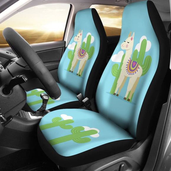 Into The Joy Of Llama And Cactus Car Seat Covers 212403 - YourCarButBetter