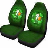 Ireland Car Seat Cover - Shamrock With Celtic Cross - 160905 - YourCarButBetter
