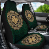 Ireland Car Seat Covers Celtic Four Leaf Clover Th76 174510 - YourCarButBetter