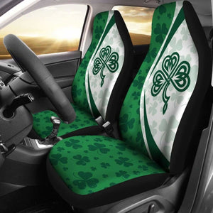 Ireland Shamrock Celtic Car Seat Covers White - Circle Style 154230 - YourCarButBetter