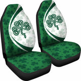Ireland Shamrock Celtic Car Seat Covers White - Circle Style 154230 - YourCarButBetter