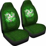 Isle Of Man Car Seat Cover - Triskelion With Celtic Cross & Circle (Green) - 160905 - YourCarButBetter