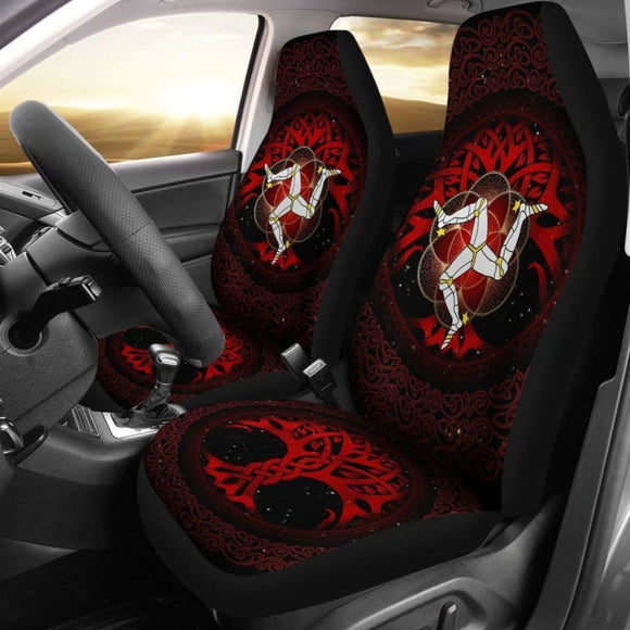 Isle Of Man Celtic Car Seat Covers - Celtic Triskelion & Tree Of Life - 110424 - YourCarButBetter
