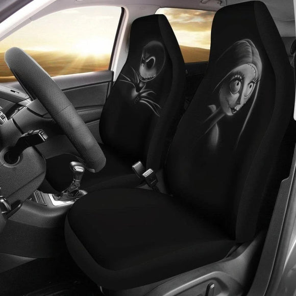 Jack And Sally Car Seat Covers Custom Black Car Decoration Accessories 101819 - YourCarButBetter