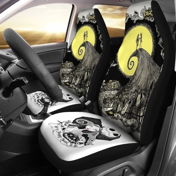 Jack And Sally Car Seat Covers Custom We’Re Simply Meant To Be 101819 - YourCarButBetter