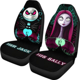 Jack Sally Car Seat Covers Cartoon Fan Gift 101819 - YourCarButBetter