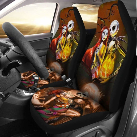 Jack & Sally Nightmare Before Christmas 2 Car Seat Covers Amazing 101819 - YourCarButBetter