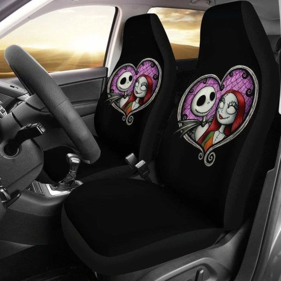 Jack & Sally Nightmare Before Christmas Car Seat Covers 101819 - YourCarButBetter