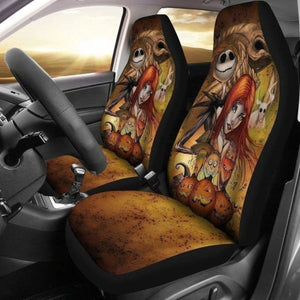 Jack & Sally Nightmare Before Christmas Orange Car Seat Covers 101819 - YourCarButBetter