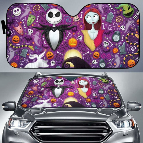 Jack & Sally Nightmare Love Story Auto Sun Shades Lt02 102507 - YourCarButBetter