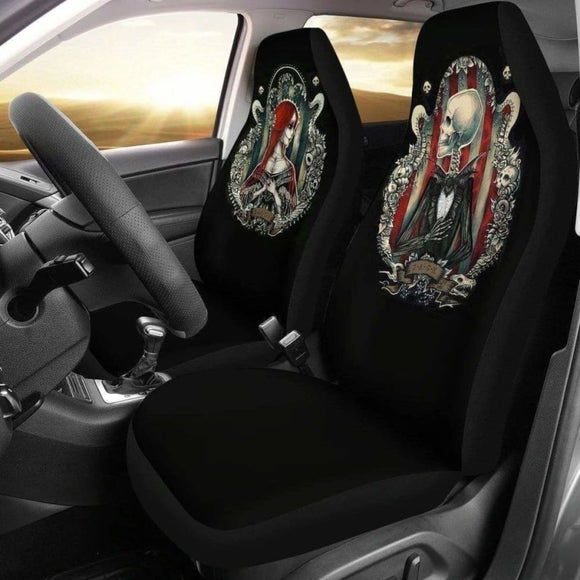 Jack & Sally Vintage Nightmare Before Christmas Car Seat Covers 101819 - YourCarButBetter