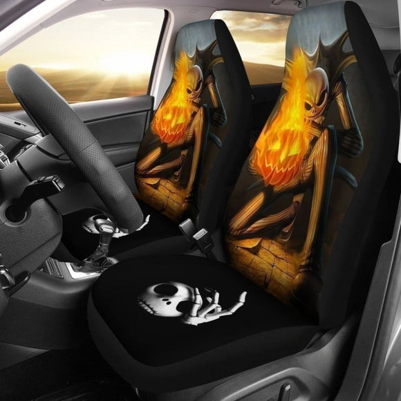 Jack Skellington Car Seat Covers Custom Fire Car Decoration Accessories 101819 - YourCarButBetter