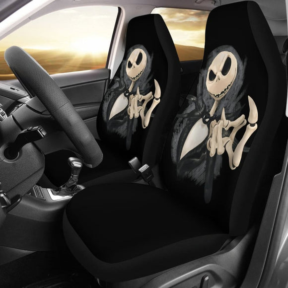 Jack Skellington Head The Nightmare Before Christmas Car Seat Covers 2 101819 - YourCarButBetter