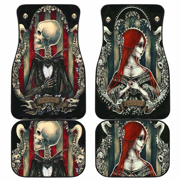 Jack Skellington Sally Front And Back Car Mats 1 101819 - YourCarButBetter