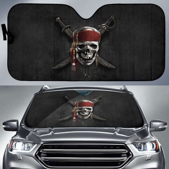 Jack Sparrow Skull Car Sun Shade Movie Fan Gift T041820 102507 - YourCarButBetter