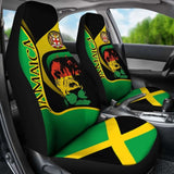 Jamaica Car Seat Covers - Jamaican Lion With Coat Of Arms - Amazing 161012 - YourCarButBetter