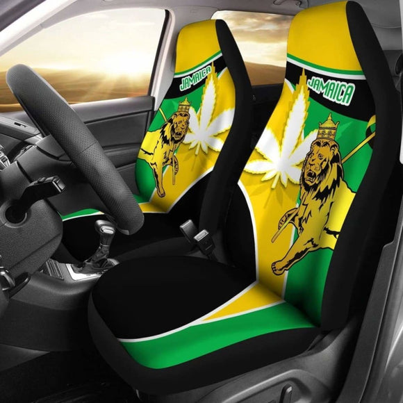 Jamaica Lion Car Seat Covers Flag Version Amazing 161012 - YourCarButBetter
