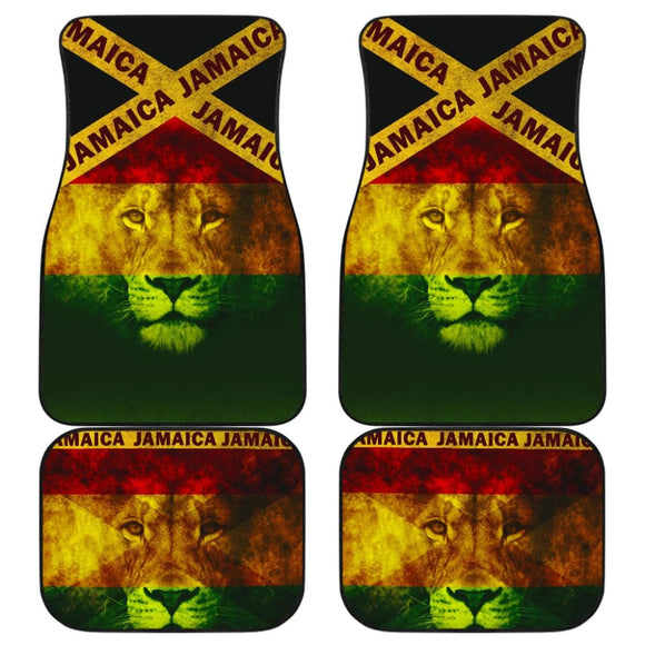 Jamaican Flag And Lion Spirit Car Floor Mats 210501 - YourCarButBetter