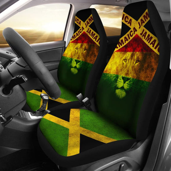 Jamaican Flag And Lion Spirit Car Seat Covers 210501 - YourCarButBetter