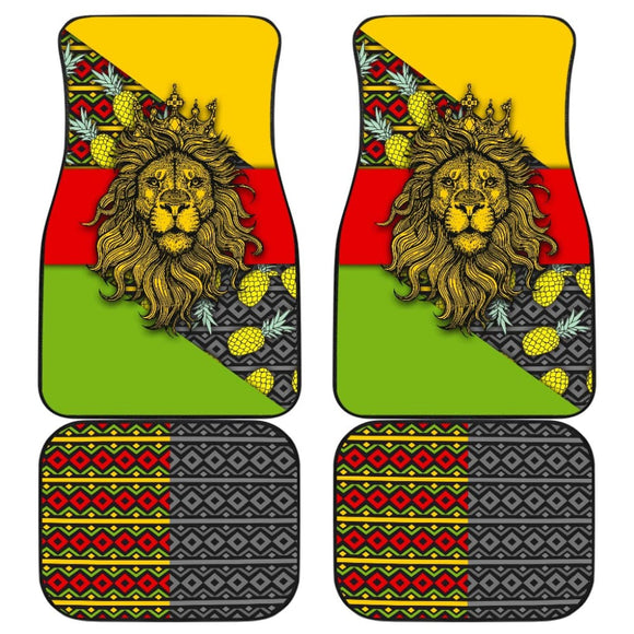 Jamaican Flag Lion Car Floor Mats Custom Accessories Gifts 210401 - YourCarButBetter