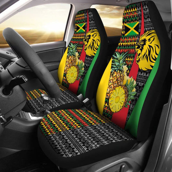 Jamaican Flag Lion Fruit Car Seat Covers 210401 - YourCarButBetter