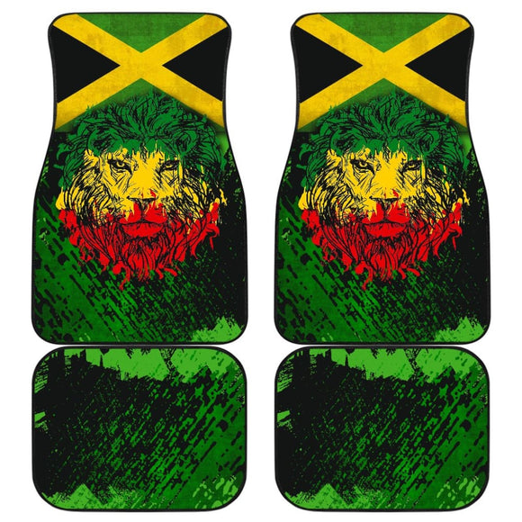 Jamaican Lion Flag Car Floor Mats Protectors 211002 - YourCarButBetter