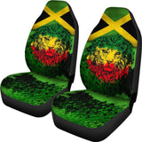 Jamaican Lion Flag Car Seat Covers Protectors 211002 - YourCarButBetter