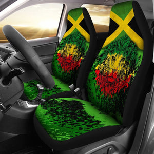 Jamaican Lion Flag Car Seat Covers Protectors 211002 - YourCarButBetter