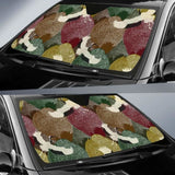 Japanese Cranes Flying Forest Dot Pattern Car Auto Sun Shades 094201 - YourCarButBetter