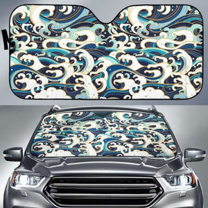 Japanese Wave Pattern Car Auto Sun Shades 094201 - YourCarButBetter