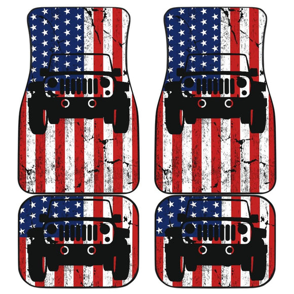 Jeep Car Floor Mats American Flag Style 210507 - YourCarButBetter