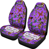 Jeep Girl Seat Cover - Butterflies Purple 101819 - YourCarButBetter