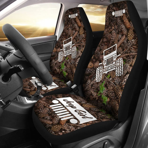 Jeep Girl Seat Cover - Pine Cones 101819 - YourCarButBetter