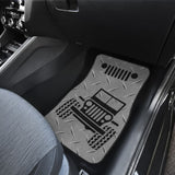 Jeep Grill Car Floor Mats Silvermetal 211101 - YourCarButBetter