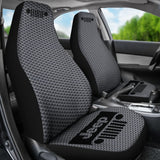 Jeep Grill - Seat Cover Carbon Fiber Silver 101819 - YourCarButBetter