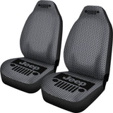 Jeep Grill - Seat Cover Carbon Fiber Silver 101819 - YourCarButBetter